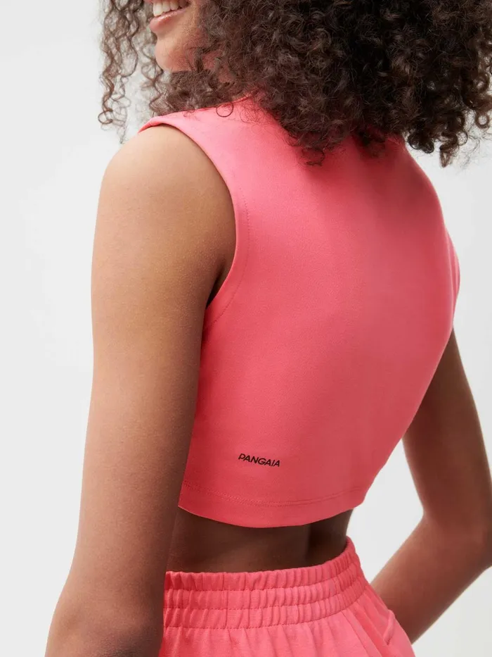 PANGAIA Recycled Cotton Fitted Crop TShirt Lotus Pink Men Tshirts and Tops