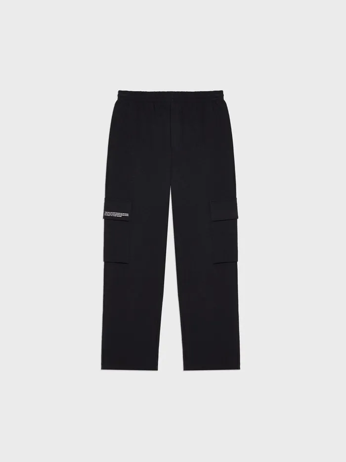 PANGAIA Recycled Cotton Jersey Cargo Pants Black Men Track Pants and Pants