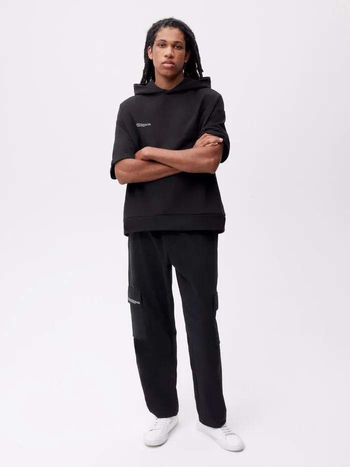 PANGAIA Recycled Cotton Jersey Cargo Pants Black Men Track Pants and Pants