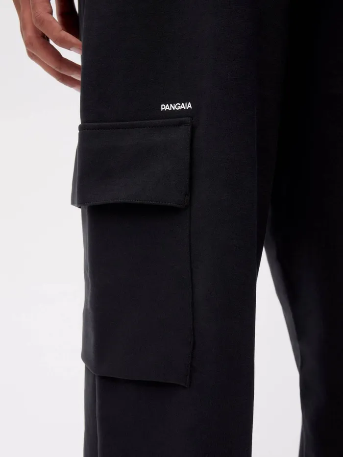 PANGAIA Recycled Cotton Jersey Cargo Pants Black Men Track Pants and Pants