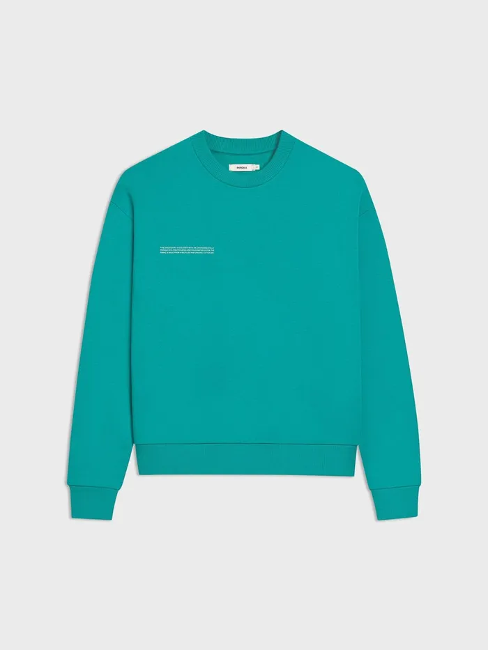 PANGAIA Recycled Cotton Sweatshirt Teal Green Men Sweatshirts