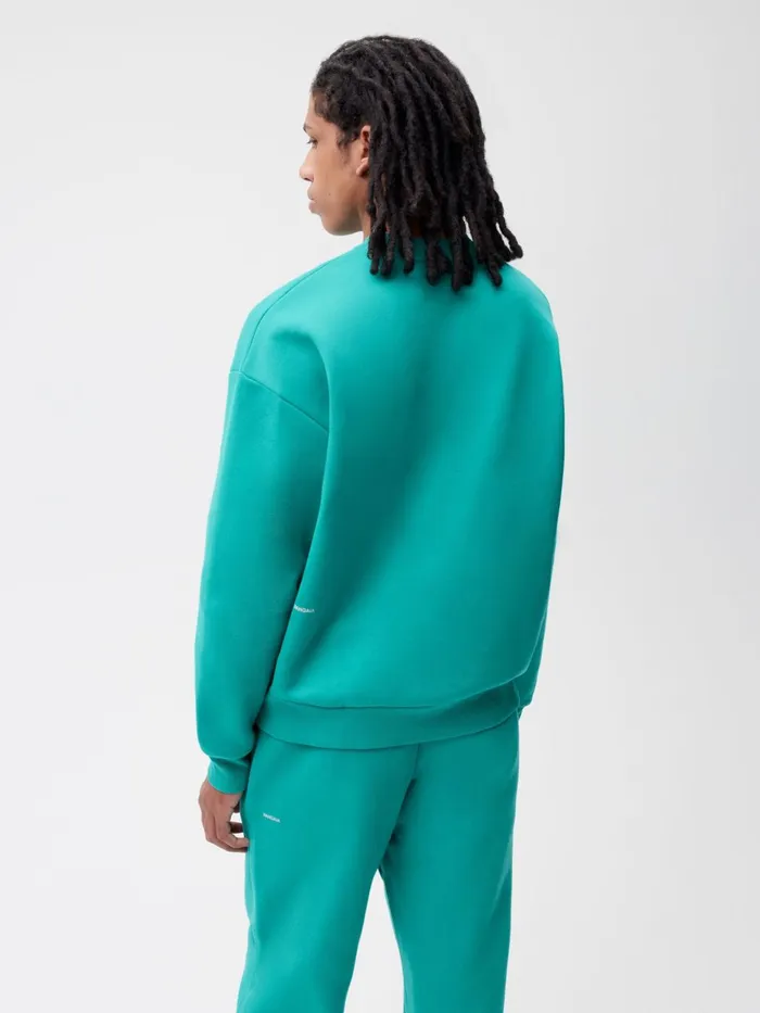 PANGAIA Recycled Cotton Sweatshirt Teal Green Men Sweatshirts