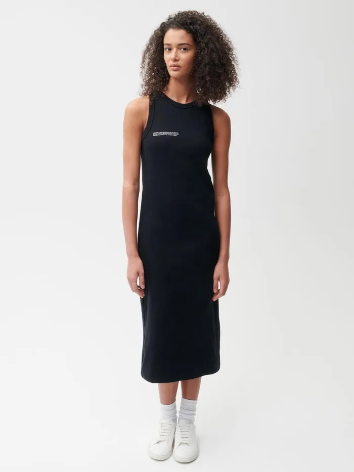 PANGAIA Recycled Cotton Tank Dress Black Women Dresses and Jumpsuits