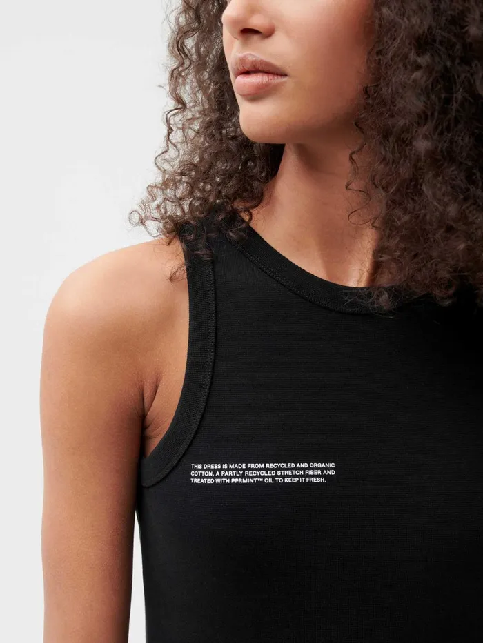 PANGAIA Recycled Cotton Tank Dress Black Women Dresses and Jumpsuits