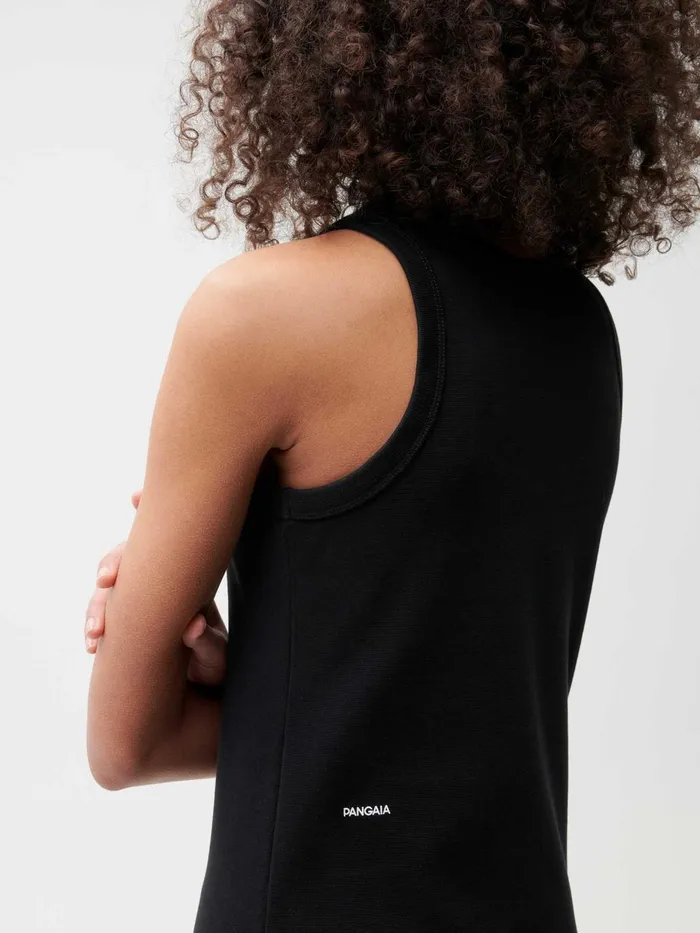 PANGAIA Recycled Cotton Tank Dress Black Women Dresses and Jumpsuits