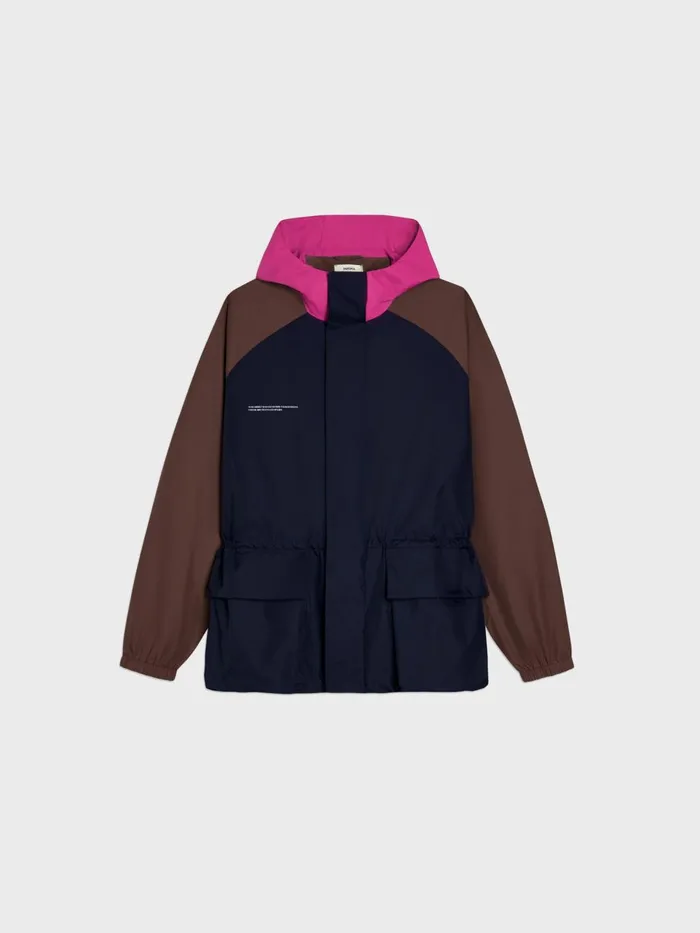 PANGAIA Recycled Nylon Colour Block Jacket Navy Blue Men Jackets and Outerwear PANGAIA Recycled Nylon Colour Block Jacket Navy Blue Men Jackets and Outerwear