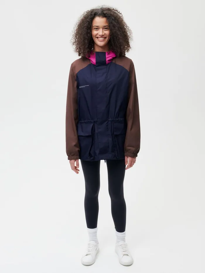 PANGAIA Recycled Nylon Colour Block Jacket Navy Blue Men Jackets and Outerwear
