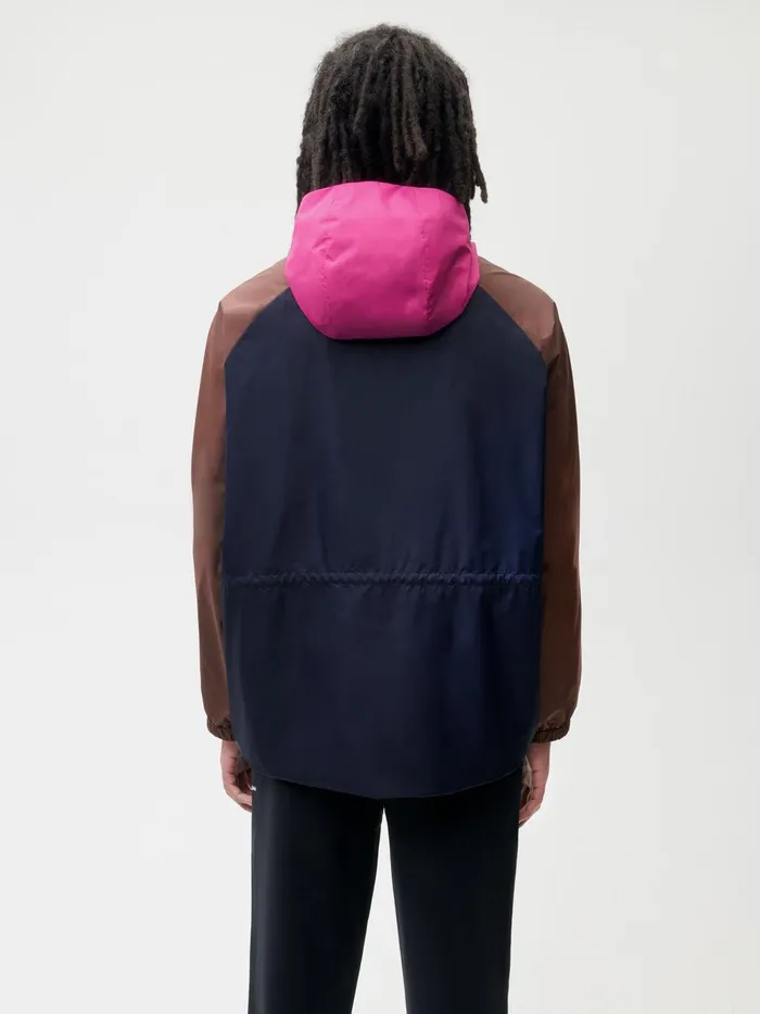 PANGAIA Recycled Nylon Colour Block Jacket Navy Blue Men Jackets and Outerwear