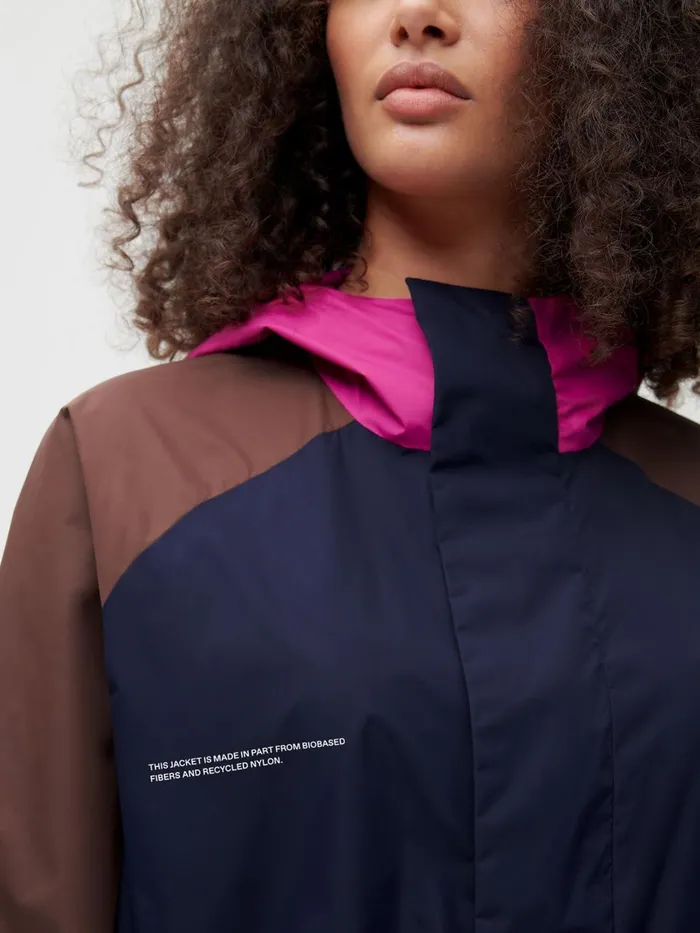 PANGAIA Recycled Nylon Colour Block Jacket Navy Blue Men Jackets and Outerwear