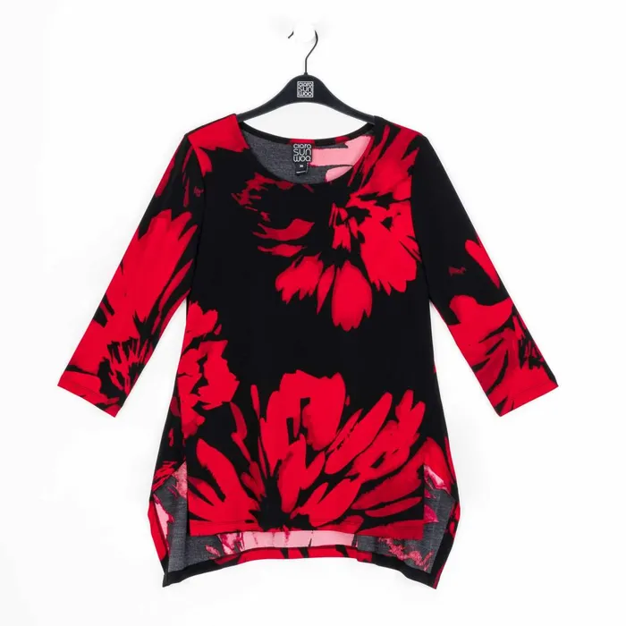 Parachute Hem Tunic 8211 Hibiscus Petal 8211 Final Sale Women Clara Sunwoo Tops Tunics