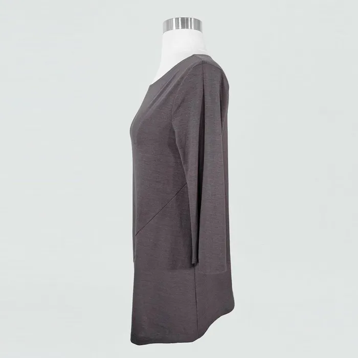 Peach Knit 8211 Split Cuff Tunic 8211 Charcoal 8211 Final Sale Women Clara Sunwoo Tops Tunics