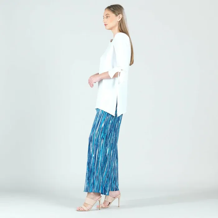 Peach Knit 8211 Tie Cuff Side Vent Tunic 8211 White 8211 Final Sale Women Clara Sunwoo Tops Tunics