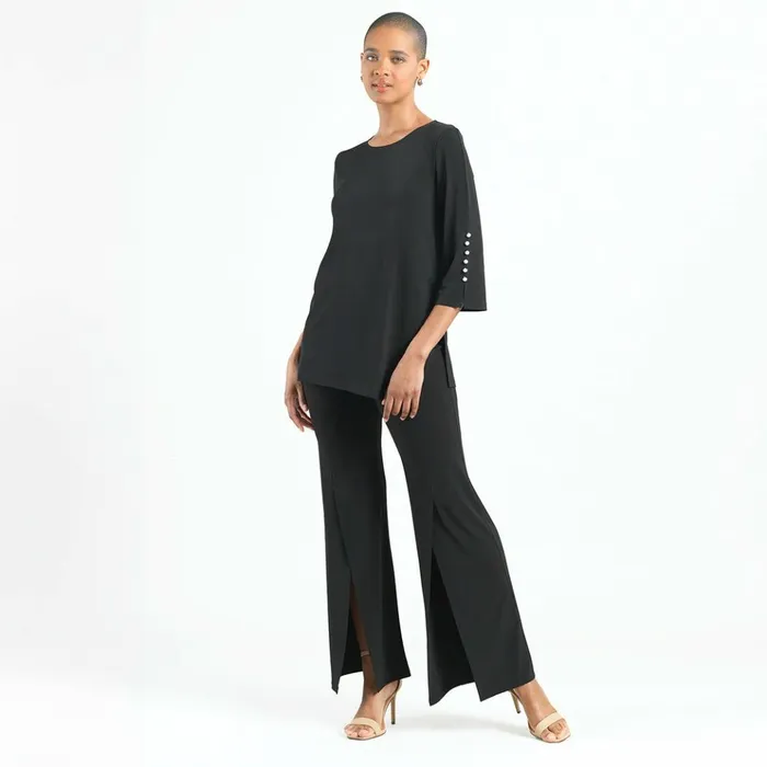 Pearl Cuff Asymmetrical Reverse HiLow Tunic 8211 Black Women Clara Sunwoo Tops Tunics Pearl Cuff Asymmetrical Reverse HiLow Tunic 8211 Black Women Clara Sunwoo Tops Tunics