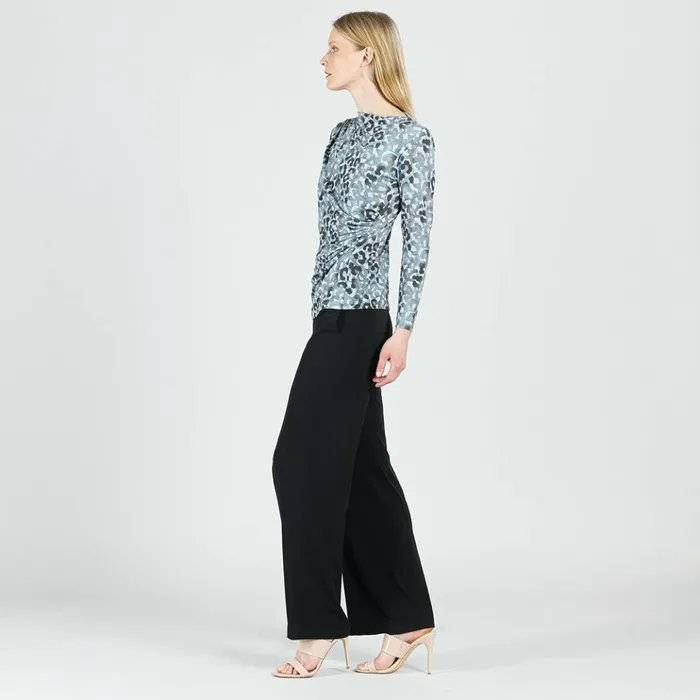 Pleat Knit 8211 Ruched Drape Top 8211 Leopard Print 8211 Final Sale Women Clara Sunwoo Tops Tunics