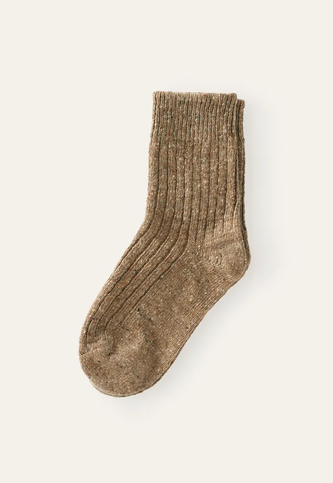 Poetry Fashion Accessories Women Donegal Socks Fawn Brown