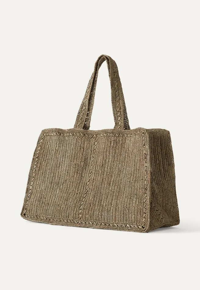 Poetry Fashion Accessories Women Shoulder Basket Bag Khaki Brown