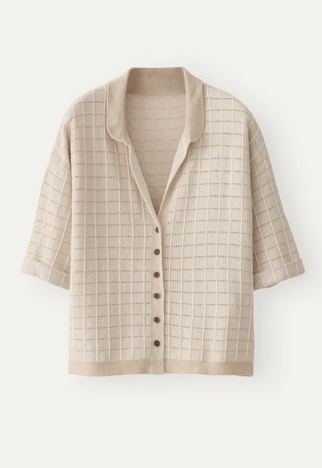 Poetry Fashion Cardigans Women Checkstitch Shirt Pebble