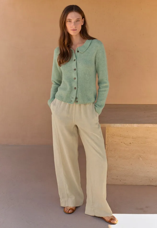 Poetry Fashion Cardigans Women Collared Cardigan Mint Aqua