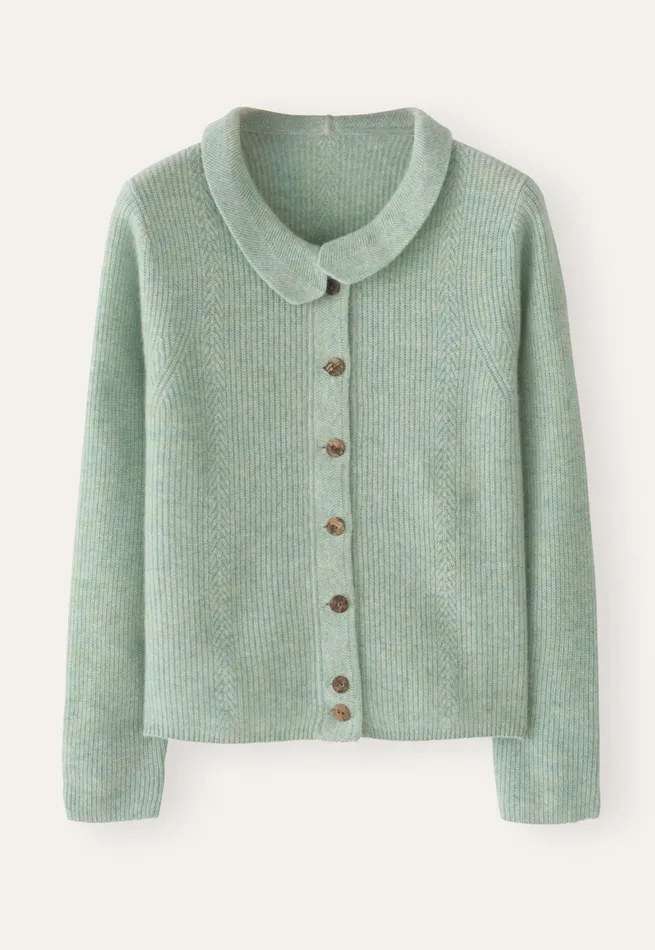 Poetry Fashion Cardigans Women Collared Cardigan Mint Aqua
