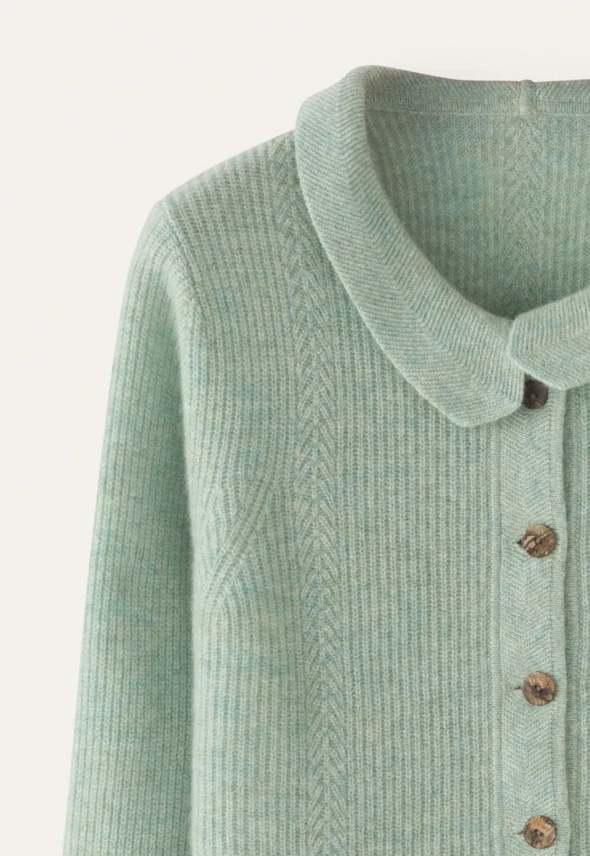 Poetry Fashion Cardigans Women Collared Cardigan Mint Aqua
