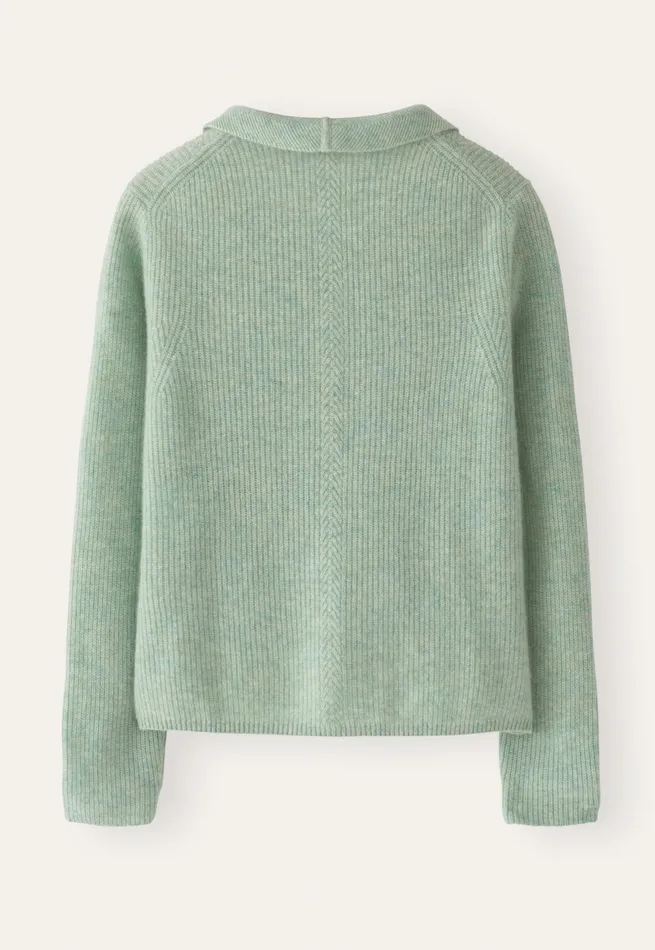 Poetry Fashion Cardigans Women Collared Cardigan Mint Aqua
