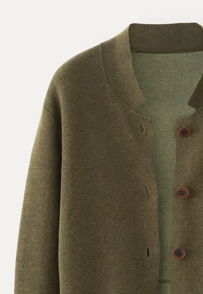 Poetry Fashion Cardigans Women Doubleknit Jacket Dark Moss