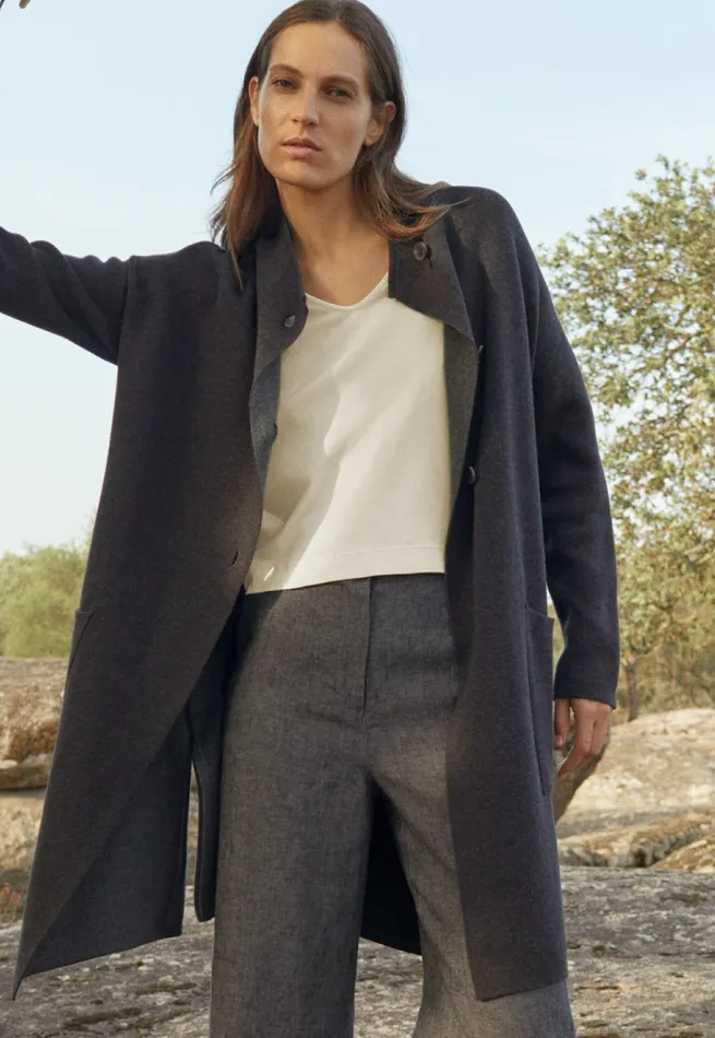 Poetry Fashion Cardigans Women Doublesided Coatigan Espresso