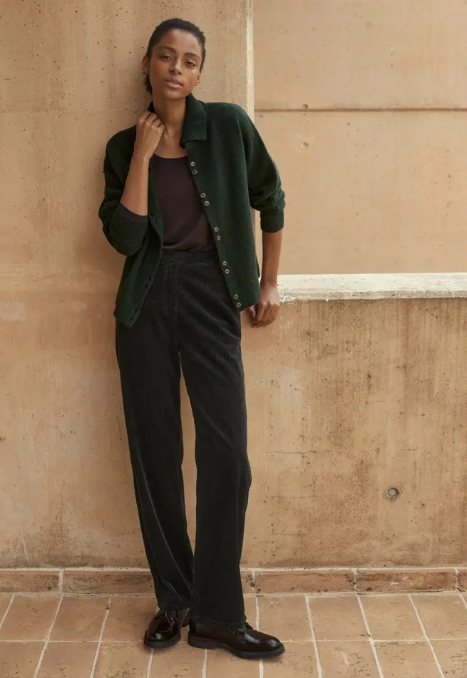 Poetry Fashion Cardigans Women Funnelneck Cardigan Dark Pine