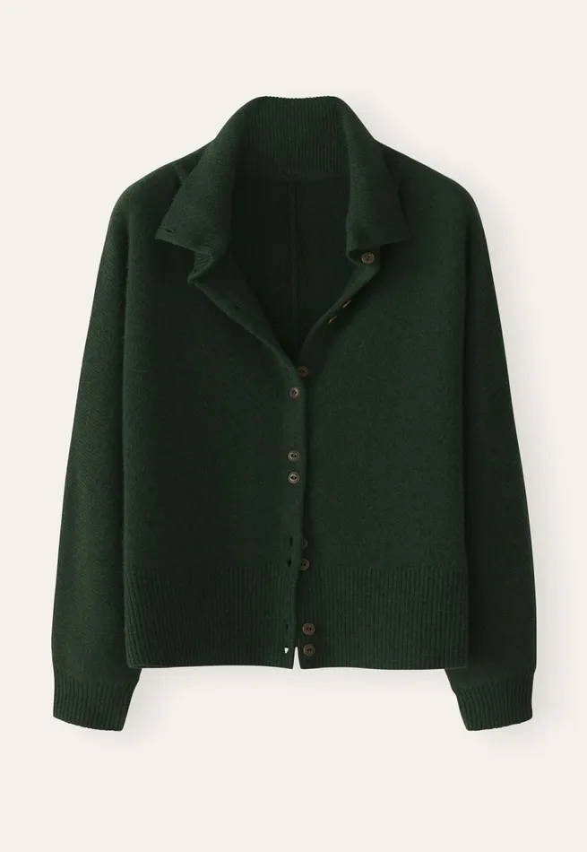 Poetry Fashion Cardigans Women Funnelneck Cardigan Dark Pine