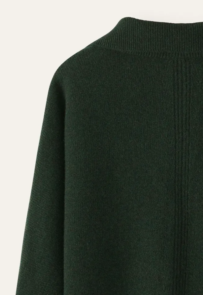 Poetry Fashion Cardigans Women Funnelneck Cardigan Dark Pine