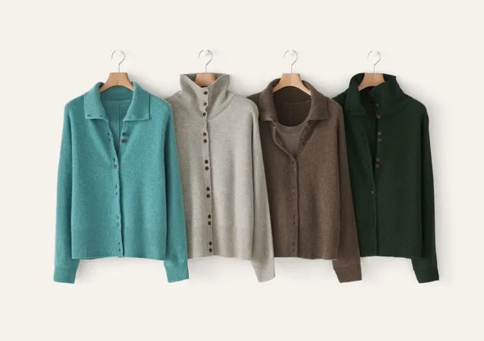 Poetry Fashion Cardigans Women Funnelneck Cardigan Dark Pine