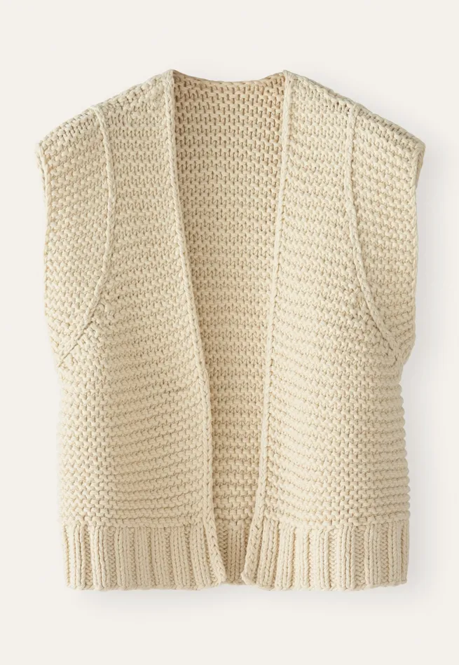 Poetry Fashion Cardigans Women Handknitted Waistcoat Ecru