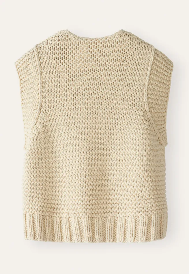 Poetry Fashion Cardigans Women Handknitted Waistcoat Ecru
