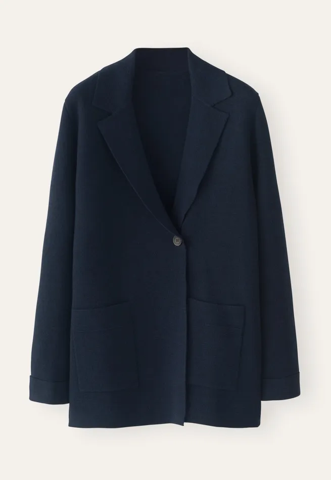 Poetry Fashion Cardigans Women Knitted Blazer Midnight