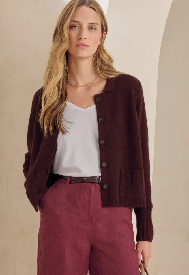 Poetry Fashion Cardigans Women Knitted Jacket Blackberry