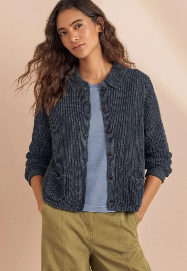 Poetry Fashion Cardigans Women Knitted Jacket Petrol Grey
