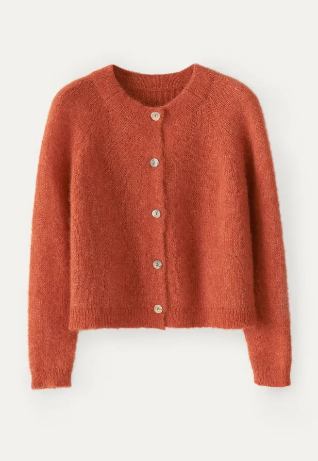 Poetry Fashion Cardigans Women Raglansleeve Cardigan Terracotta Orange