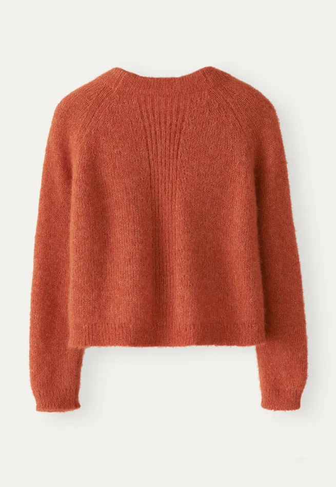 Poetry Fashion Cardigans Women Raglansleeve Cardigan Terracotta Orange
