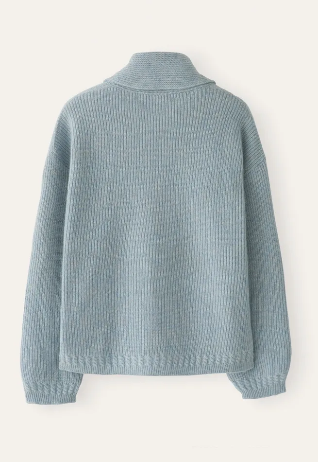 Poetry Fashion Cardigans Women Shawlcollar Cardigan Soft Blue
