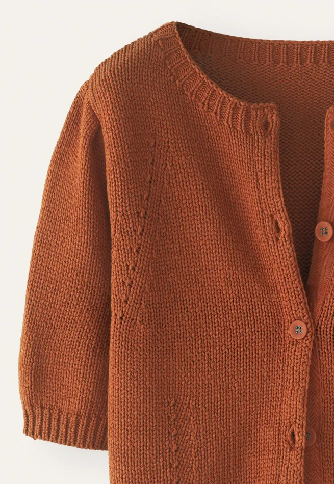 Poetry Fashion Cardigans Women Shortsleeve Cardigan Copper