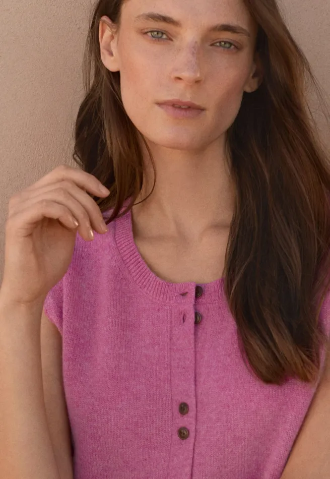 Poetry Fashion Cardigans Women Sleeveless Sweater Peony