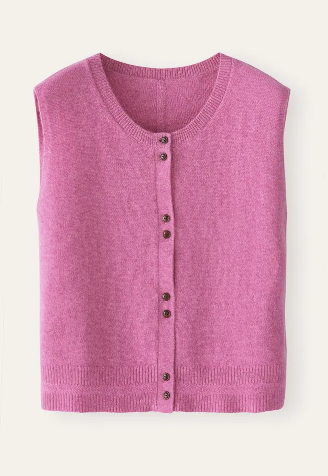 Poetry Fashion Cardigans Women Sleeveless Sweater Peony