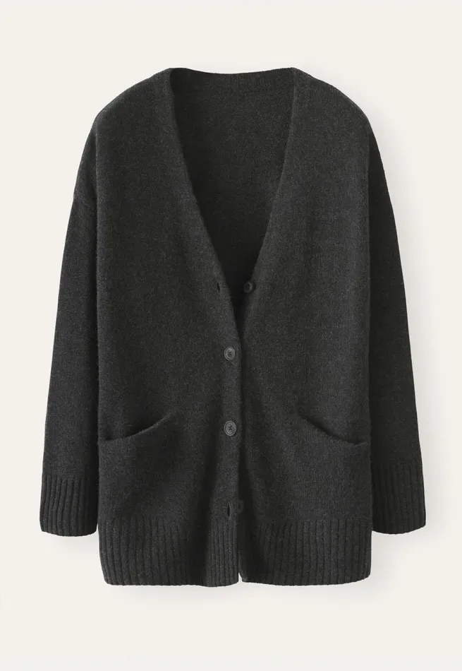 Poetry Fashion Cardigans Women Vneck Cardigan Charcoal