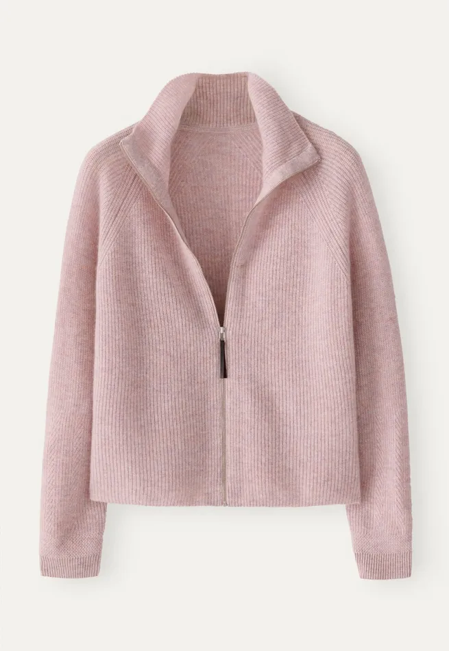 Poetry Fashion Cardigans Women Zipfront Cardigan Chalk Pink