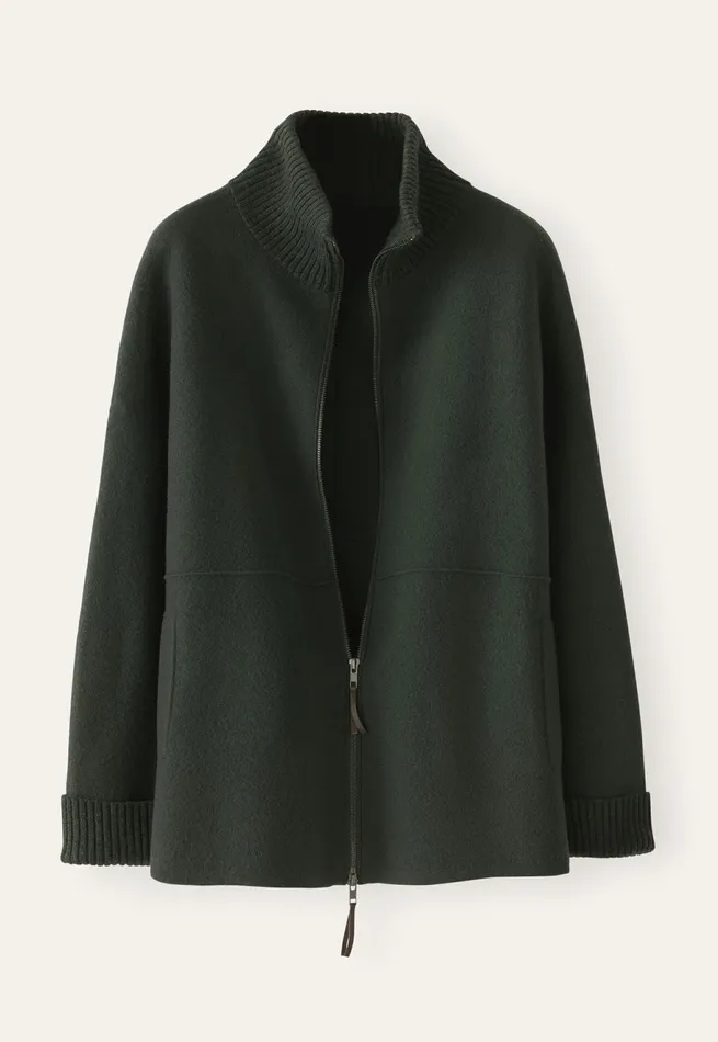 Poetry Fashion Cardigans Women Zipfront Knitted Jacket Dark Forest
