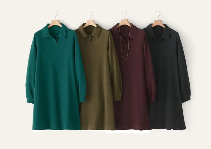 Poetry Fashion Dresses and Skirts Women Buttonneck Dress Aubergine