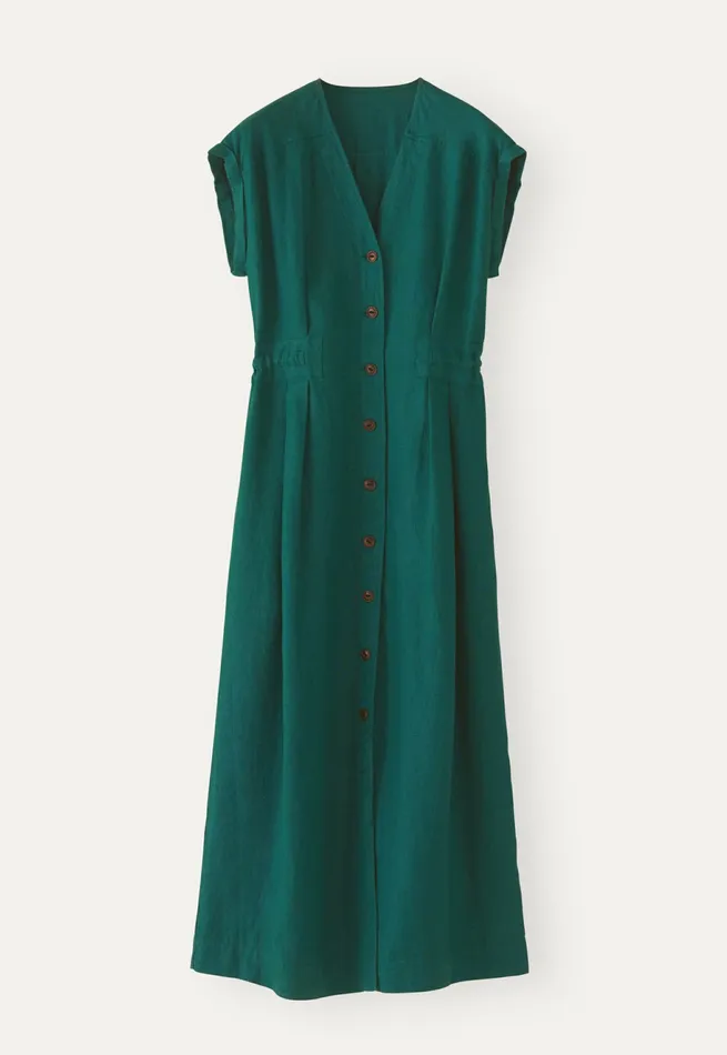 Poetry Fashion Dresses and Skirts Women Buttonthrough Dress Bottle Green
