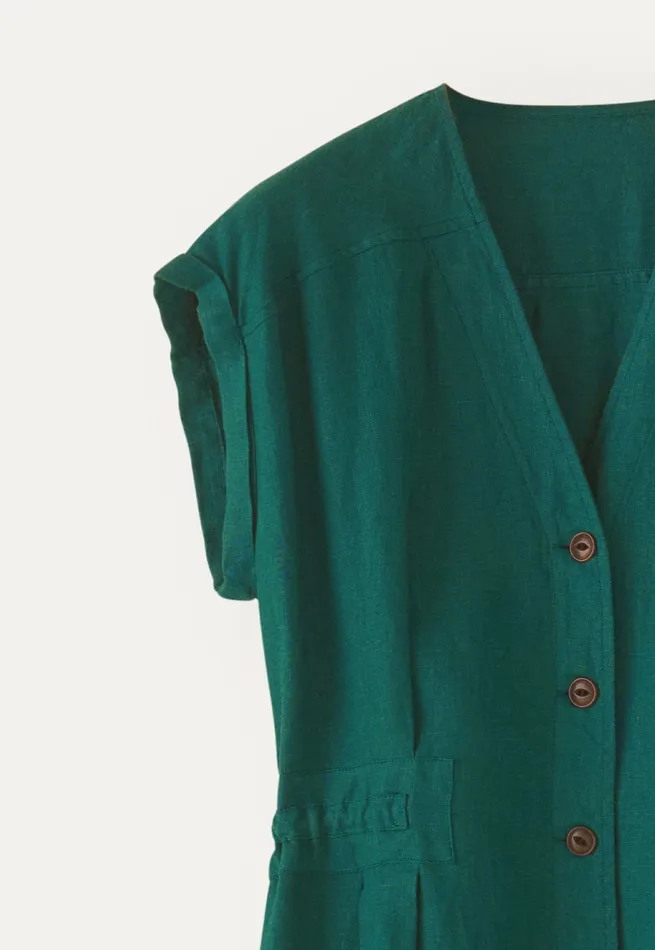 Poetry Fashion Dresses and Skirts Women Buttonthrough Dress Bottle Green