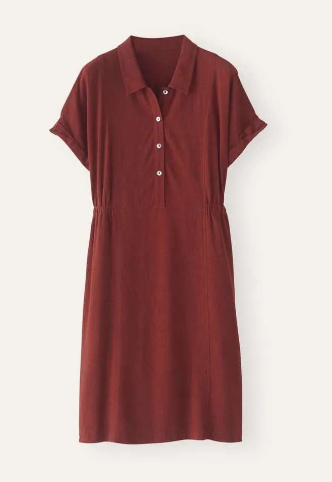 Poetry Fashion Dresses and Skirts Women Collared Short Dress Garnet
