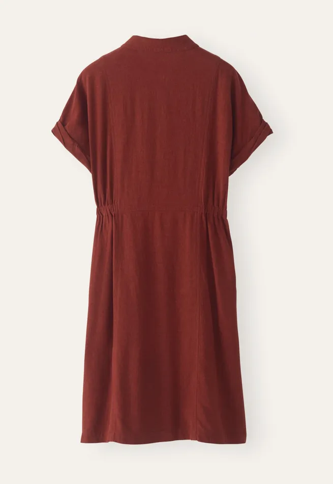 Poetry Fashion Dresses and Skirts Women Collared Short Dress Garnet